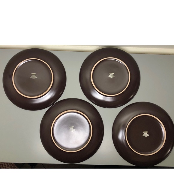 4 Essex Eclipse blue and brown 8.5 inch salad plates - Picture 3 of 6